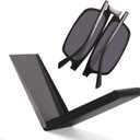 SKYOAK Unbreakable Evolved Folding Reading Sunglasses Women Men Blue Light Blocking Anti UV Eyestrain Foldable Portable Compact Lens Sun Readers Upgraded Metal Case Pocket Computer glasses 2.5 BLACK