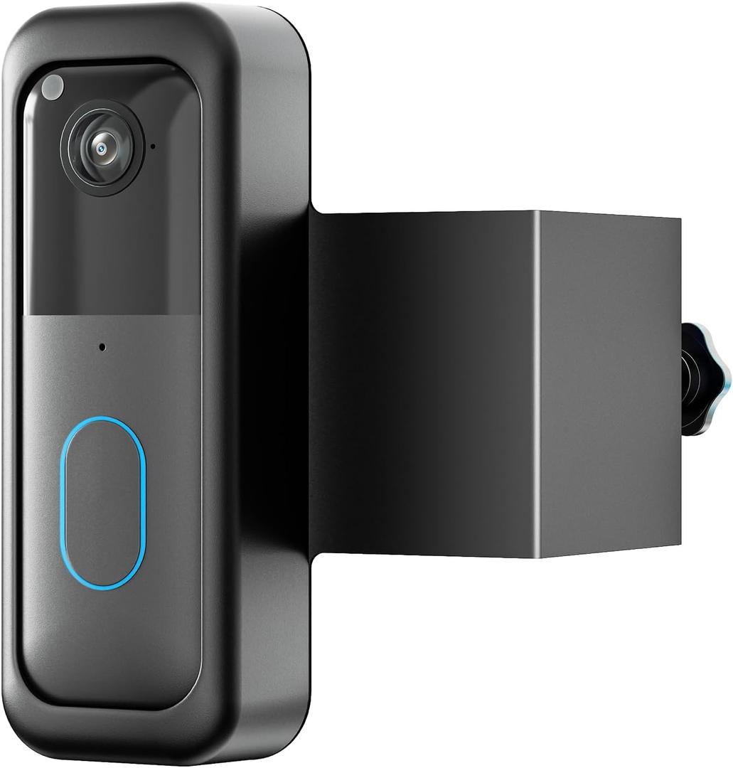 Anti-Theft Blink Doorbell Mount, No-Drill Mounting Bracket for All-New Blink Video Doorbell Camera, Non-Blocking Motion Sensor, Easy to Install, Door Mount Holder for Apartments, Renters (Black)