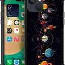Phone Case Compatible with iPhone 15,Starry Space Planetgirl Cases, Tempered Glass Back+Soft Silicone TPU Shock Protective Case for iPhone 15.