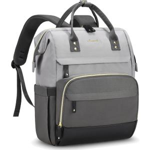 LOVEVOOK Laptop Backpack for Women, 17 Inch Work Business Backpacks Purse With Large Capacity, Waterproof Nurse Bag College Bookbag for School, Waterproof Casual Daypack for Travel (Dark Gray-light Gray)