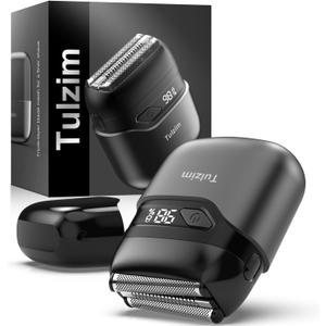 Electric Foil Shaver for Men: Mini Electric Razor for Face - IPX7 Waterproof Cordless Razor with LED Display - 3 Floating Blade USB-C Fast Rechargeable for Travel & Home - Carbon Gray