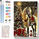 Skyboda Horse Paint by Numbers Kit for Adults Beginners with Frame, Christmas Adult Paint by Number Kits on Canvas, Easy DIY Oil Painting Kits for Home Decor, 8x12in