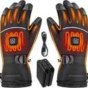 Heated Gloves for Men - Rechargeable Electric Battery Heated Gloves for Men and Women Touchscreen Winter Thermal Glove with 3 Heating Levels Waterproof Heated Gloves for Hunting（JRST-3）