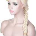 morvally Women Blonde Braided Ponytail Wig for Princess Cosplay Costume Halloween
