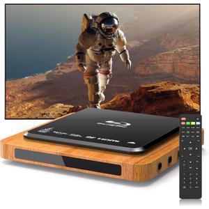 Blu-ray Player 1080P Full HD HDMI AV Output Dolby Audio USB Playback
Region A Blu-ray & Region 1 DVD Support, Dolby Digital Audio, Compatible with Smart & Older TVs, Includes Remote and Cables