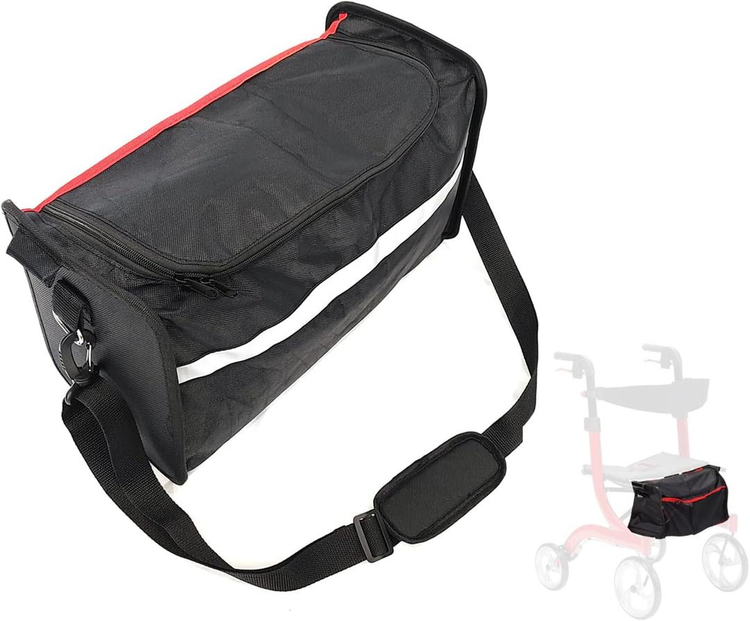 10266 Nitro rollator walker bag,Shoulder Bag,Replacement Bag for Nitro Aluminum Rollator and Transport Chair Combination Unit,Comes with shoulder strap for carrying.1026633,1026610,Black,1Ea