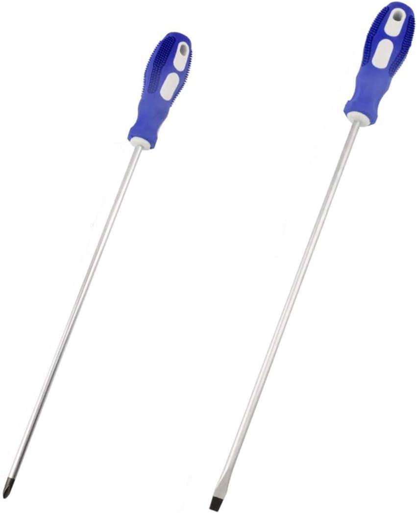 12-inch long Screwdriver Magnetic Tip Cross Head Flat Head NO.2 Screwdriver 2pack