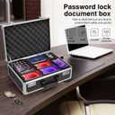 LOCKCURX Security Lock Boxes - 18.9 x 14.6 x 6.3 Inch X-Large, Portable Locking Storage Totes with Dual Combination Locks, Medicine Lock Box, Lock Boxes for Personal Items, Cash & Briefcase - Black