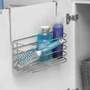 Spectrum Duo Over Cabinet Towel Holder and Cabinet Basket Medium for Kitchen Towel Under Sink Storage, Durable Steel Over the Cabinet Door Towel Bar Organizer with No Drill Installation, Chrome
