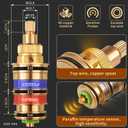 Brass Thermostatic Cartridge Valve, Brass Thermostatic Shower Cartridge, Copper Thermostatic Valve Spool Faucet, Replacement Thermostatic Cartridge for Shower, Bath, Kitchen