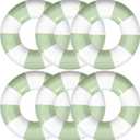 Jexine 6 Pcs Green Stripe Inflatable Pool Float Tube 30 Inch Swimming Ring Inflatable Tube Pool Float Swim Floaties Funny Water Floats Toys for Adults Beach Party Supplies