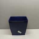 iDesign Small Plastic Bathroom Trash Can, Slim Rectangle Garbage Bin for Bedroom, Office, Dorm, Navy Blue