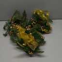 Zeyune 12 Pcs Small Christmas Wreaths for Kitchen Cabinets with Gold Bow Ribbon Hanging Mini Christmas Cabinet Door Wreaths Decor for Kitchen Window Outdoor Indoor Holiday, 14.96 x 7.87''