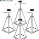 BOYISEN RV Stabilizer Jacks Set of 4Aluminum Screw Jack Stands Adjustable from 11-17 Inch, Single Stabilizer Jacks for Travel Trailer Support up to 6000 Lbs