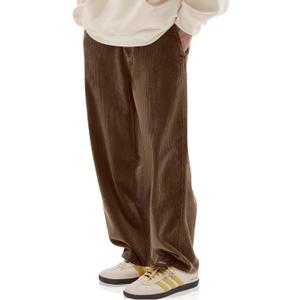 HOTake Men's Casual Corduroy Pants Relaxed Fit Baggy Sweatpants Men M(34) Dark Brown