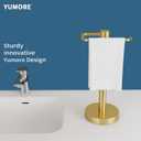 YUMORE Hand Towel Holder Stand Countertop Towel Rack Free Standing Towel Bar Hanger for Bathroom Kitchen (Gold)