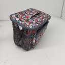 FlowFly Insulated Reusable Lunch Bag Adult Large Lunch Box for Women and Men with Adjustable Shoulder Strap,Front Zipper Pocket and Dual Large Mesh Side Pockets,Floral