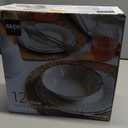 Melamine Dinnerware Sets, Service Unbreakable Dishes Scratch Resistant Melamine Ware Plates and Bowls Dishwasher Safe Platos De Melamina Baroque Design Beautifully Packaged Gift Box (9 Piece Set, Beige)