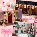 12 Pcs Velvet Christmas Tree Bows 9 x 13 Inch Door Garland Decor Vintage Wreath Bow Decorations Large Bow Decorations Xmas Ornament for Garland Crafts Tree Topper Gifts Indoor Outdoor(Pink)