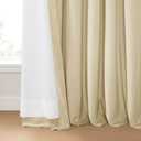 HPD Half Price Drapes Heritage Plush Velvet Curtains 120 Inches Long Room Darkening Curtains for Bedroom & Living Room 50W x 120L, (1 Panel), Au Lait Creme