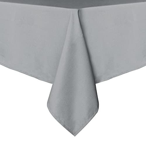 sancua Rectangle Tablecloth - 60 x 84 Inch - Stain and Wrinkle Resistant Washable Polyester Table Cloth, Decorative Fabric Table Cover for Dining Tables, Buffet Parties and Camping, Silver Grey