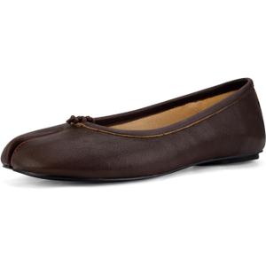 VBDB Tabi Ballet Flats Shoes for Women Rounde Toe Wide Width Split Toe Low Heel Comfortable Flats Shoes, 8