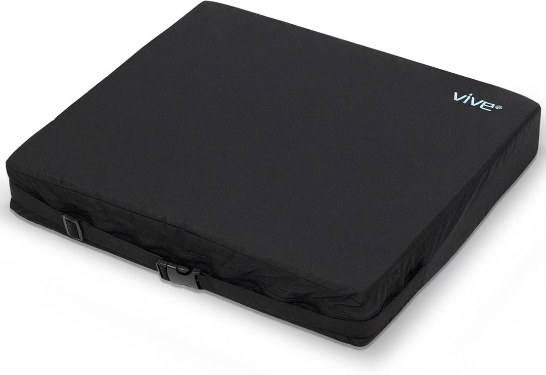 Vive Wheelchair Cushion - Wheel Chair Cushions for Senior, Pressure Relief - Wheelchair Pad, Wheelchair Seat Cushion, Foam for Office Chairs, Car, Lightweight, Portable, Easy to Clean (2")