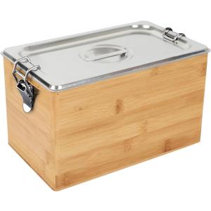 AQQHSAIN Compost Bin with Lid 1.2 Gal Countertop Compost Kitchen Scrap Indoor Large Compost Bucket Kitchen Odorless Smell Proof Composter with Stainless Steel Insert (Brown, 4.5L)