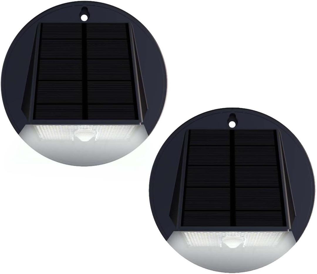 Solar Motion Wall Lights 33LED Solar Motion Sensor with 3 Lighting Modes, IP65 Waterproof Solar Security Lights, Solar Fence Lights, Solar Powered Outdoor Lights for House (White Led 2Pack)