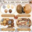 AIBIIN Western Cowboy 1st Birthday Party Decorations for Boys, Western Cowboy Balloon Arch Garland This Is My First Rodeo 1st Birthday Backdrop Cowboy Tablecloth (Brown)