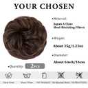 SARLA 2PCS Messy Hair Bun Hair Pieces Wavy Curly Synthetic Updo Fake Scrunchies Ponytail Extension for Women Dark Chocolate