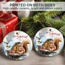 2 x Joy to The Squirrel Christmas Ornament 2025, Cute Winter Squirrel Gifts for Nature Lovers, Fans, Adults, Ceramic Ornaments for Woodland Animals Decor, Christmas Hanging Decorations