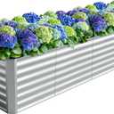8X2X2ft (1 Pack) Galvanized Raised Garden Bed,Outdoor Planter Box Metal Patio Kit Planting Bed for Vegetables Flowers Herb (822ft)