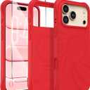Magnetic for iPhone 17 Pro Case 6.3", Compatible with MagSafe, [Integrated Silicone Camera Control Cover] [Screen Protector], 2X MIL-STD Drop Protection Case for iPhone 17 Pro, Red