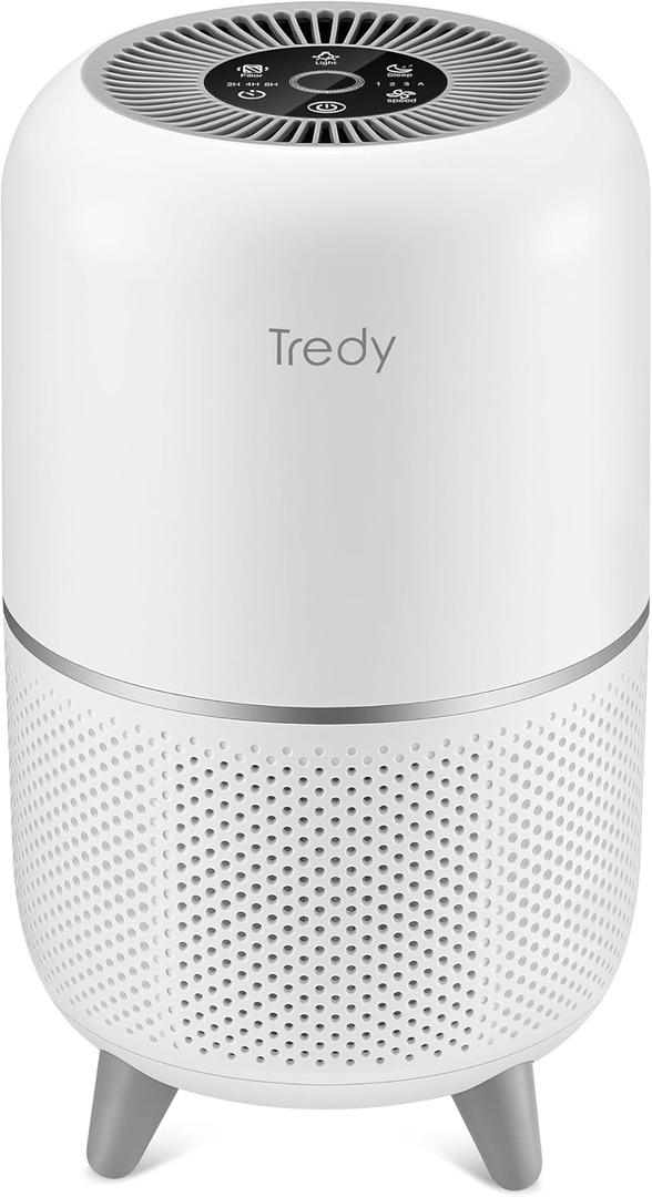 Tredy HEPA Air Purifier for Home 200 Sq.ft Large Room with Air Quality Sensor, Filters The Air, Removes Allergies/Molds/Dust/Smoke/Odor/Pollen/Pets Dander and Other Particles (White)