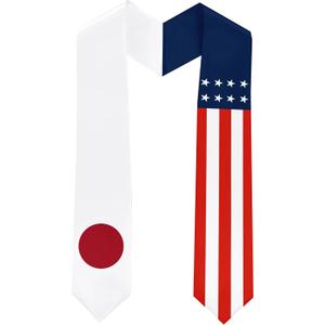 2 x Japan Flag International Students Graduation Sash Stole Scarves 180 X 13 CM/70 X 5 INCHES Double Sided Graduation Decoration Item