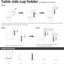 CABTE 2 in 1 Desk Cup Holder with Headphone Hanger Holder, Anti-Spill Clip-On Table Cup Hook with 360 Rotation for Lawn Chair, Office Home Gaming Table (1 Pack)
