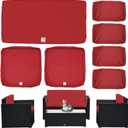 Pack Outdoor Seat and Back Cushions Replacement Covers Fits for 4-Seater 4Pieces Wicker Rattan Patio Conversation Set Sectional Couch Chair Furniture,Red-Include Cover Only
