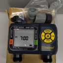Melnor 65139AMZ AquaTimer Digital Hose Timer, 2-Zone Programmable Watering Timer, Quick Connect Bundle, Black, Yellow