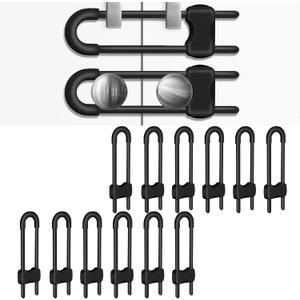 Baby Proofing Cabinets,Cabinet Locks for Babies,12 Pack U-Shaped Child Locks for Cabinets, Child Proof Cabinet Latches,Child Safety Cabinet Locks with Adjustable by SPISPI (Black)