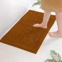 LuxUrux Bath Mat, Extra-Soft Plush Non-Slip Bathroom Rug, Luxury Chenille Microfiber Material, Super Absorbent Shaggy Bath Rug. Machine Wash & Dry (17 x 24 inches, Pumpkin)