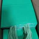 DjinnGlory 50 Pack Medium Size 10''x8''x4'' Green Paper Bags with Handles Bulk and 50 White Tissue Paper for Boutiques, Party Favors Treats Goodies, Christmas Gifts