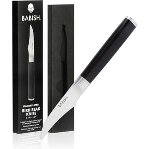 Babish High-Carbon 1.4116 German Steel Cutlery, Birds Beak Peeling, Paring, Tourne Kitchen Knife (2.5", Bird's Beak Knife - High Carbon Stainless)