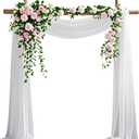 Wedding Arch Draping Fabric, 29" x 20ft Pure White Sheer Curtains Wedding Decorations for Ceremony, 6.7 Yards Pure White Chiffon Draping Fabric Backdrop