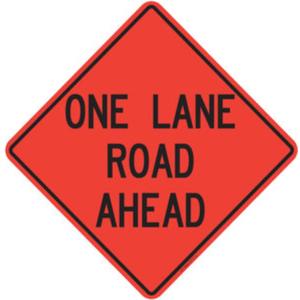 Roll-Up Sign-36" Nonreflective Vinyl-One Lane Road Ahead