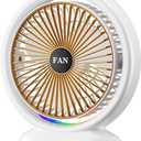 SAYTAY Cool 7-Color Marquee USB Portable Turbo Air-Concentrating Fan, 180 Air Delivery in All Directions, 2000mAh Battery Desktop Fan with 3 Speed Adjustable (White Gold Color)