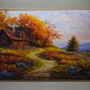 Canvas Wall Art for Living Room Wood Framed Large Wall Decor for Bedroom Office Decorations Field Landscape Wall Pictures Artwork Autumn Scenery Paintings Aesthetic Ready to Hang 30x60 in (30x60inches(Wood Framed), Scenery Painting Wood Framed)