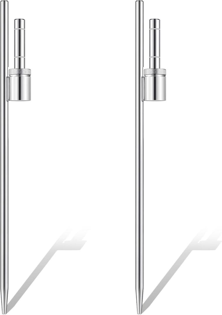 Pelopy Feather Flag Ground Spike Ground Stake Flag Base Heavy Duty Flag Pole Holder for Ground Outdoor Banner Stakes Fits Poles with 0.65 Inch Inner Diameter, Stake Only(20 Inch, 2 Pcs)