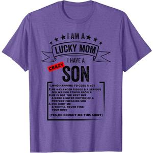 Mother's Day I am a Lucky Mom I Have a Crazy Son Mom Son T-Shirt M