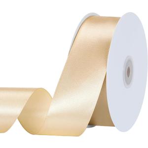 woric Champagne Gold Ribbon 1 1/2 Inch 60 Yards Wide Gift Satin Ribbons Gold Bows for Mothers Day Graduation Gift Wrapping Flower Bouquet Birthday Decorations